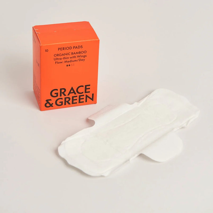 Grace & Green Medium Organic Bamboo Pads